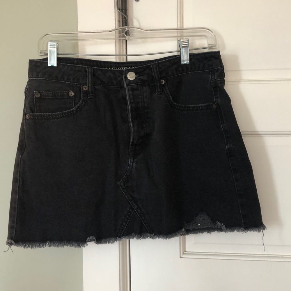 American Eagle Black Denim Mini Skirt